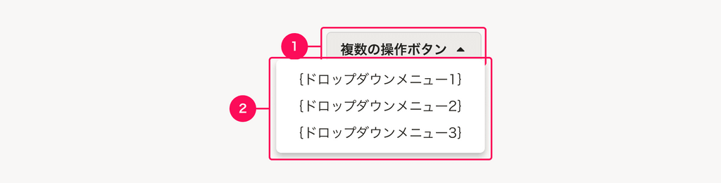 ドロップダウンメニューボタンの構成図